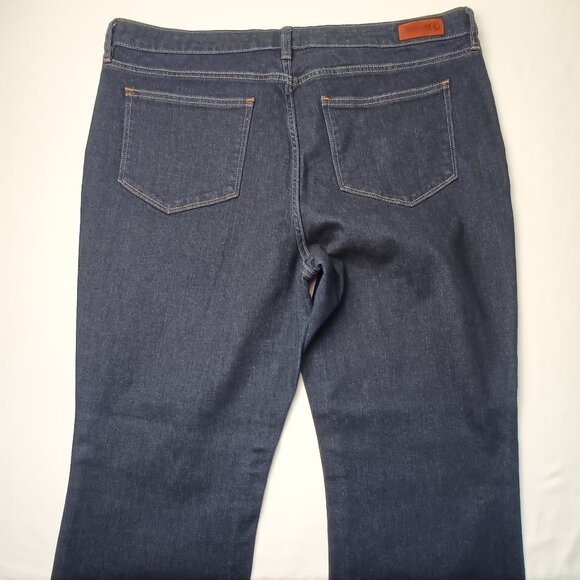 Lands' End Jeans Size 16 Fit 2 High Rise Bootcut Leg Dark Wash - Picture 2 of 9